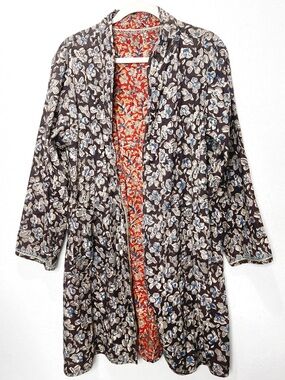 Dignity Not Charity Reversible Cotton Block Print Kimono Jacket India Boho